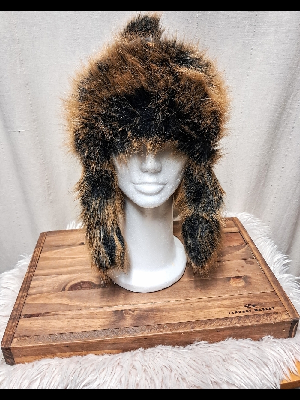 Wool Blend Polish Faux Fur Trapper Hat OS - Picture 2 of 7